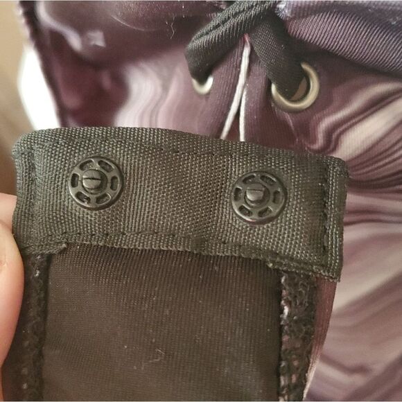 MADISON & BERKELEY marbled black swirl print lace up bodysuit M - Picture 10 of 11